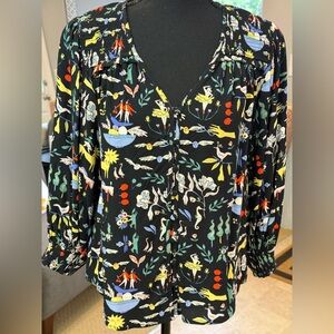 Anthropologie Emily Isabella Whimsy button-down top blouse